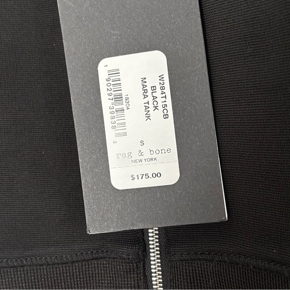 Rag & Bone Mara Crop Black Zip Up Tank Top Small New NWT Minimalist Preppy *D5 - Picture 4 of 16
